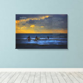 Toile Poème de desiderata sur surfer au crépuscule - (Insitu (Plancher de Bois))