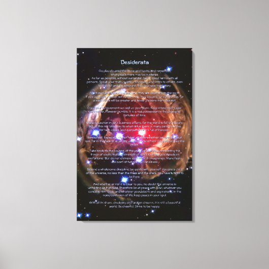 Toile Poème Desiderata - Monocerotis Supergéant Rouge (Recto)