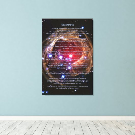 Toile Poème Desiderata - Monocerotis Supergéant Rouge (Insitu (Plancher de Bois))