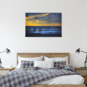 Toile Poème Desiderata sur le surf au coucher du soleil  (Insitu(Chambre))