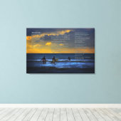Toile Poème Desiderata sur le surf au coucher du soleil  (Insitu (Plancher de Bois))