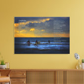 Toile Poème Desiderata sur le surf au coucher du soleil  (Insitu(Salon))