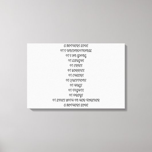 TOILE POÈME, MÈRE, AMOUR, ENFANT, NON CONDITIONNEL, FAMI (Recto)