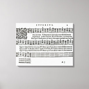 Toile Poème sur la musique de Jean Antoine de Baif