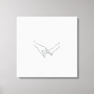 Toile Poignée minimaliste familiale - Dessin d'une ligne