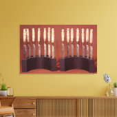 Toile Poignées de couteau sculptées montrant des monarqu (Insitu(Salon))