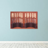 Toile Poignées de couteau sculptées montrant des monarqu (Insitu (Plancher de Bois))