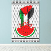 Toile Poing de résistance palestinienne sur le symbole d (Insitu (Plancher de Bois))