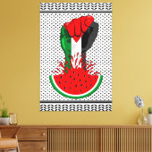 Toile Poing de résistance palestinienne sur le symbole d (Insitu(Salon))