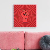 Toile Poing révolutionnaire rouge (Insitu(Salon))