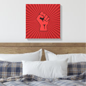 Toile Poing révolutionnaire rouge (Insitu(Chambre))