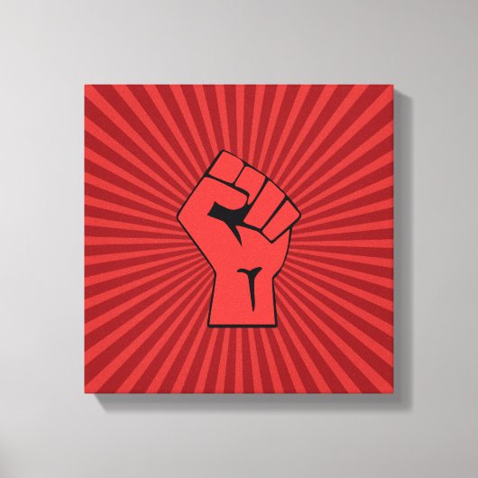 Toile Poing révolutionnaire rouge (Recto)