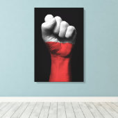 Toile Poing serré levé avec drapeau polonais (Insitu (Plancher de Bois))