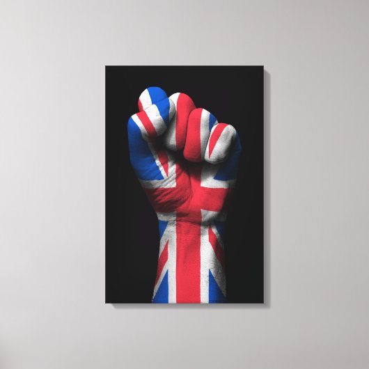 Toile Poing serré levé avec drapeau Union Jack (Recto)