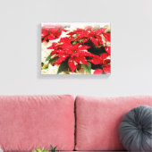 Toile Poinsettias Festive Rouge Blanc Floral (Insitu(Salon))