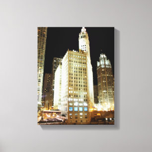 Toile Point de repère célèbre de Chicago la nuit