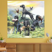 Toile Pointeurs noirs allemands (Insitu(Salon))