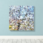 Toile Pointillisme en fleurs d'amandes du printemps (Insitu (Plancher de Bois))