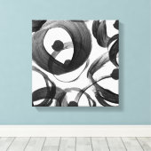 Toile Points de brosse couleur noir blanc tendance (Insitu (Plancher de Bois))