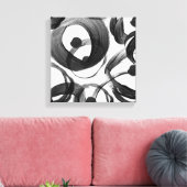 Toile Points de brosse couleur noir blanc tendance (Insitu(Salon))