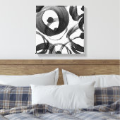 Toile Points de brosse couleur noir blanc tendance (Insitu(Chambre))