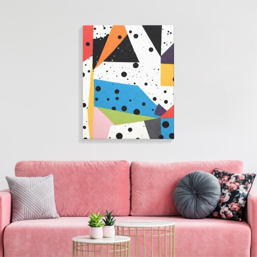 Toile Points noirs en papier collage (Insitu(Salon))