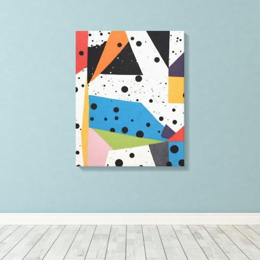 Toile Points noirs en papier collage (Insitu (Plancher de Bois))