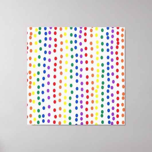 Toile Points Rainbow Candy en blanc (Recto)