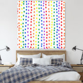 Toile Points Rainbow Candy en blanc (Insitu(Chambre))