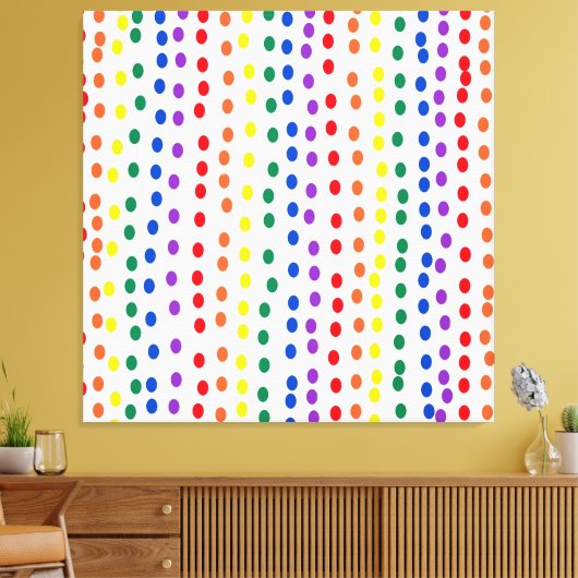 Toile Points Rainbow Candy en blanc (Insitu(Salon))