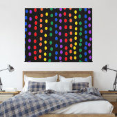 Toile Points Rainbow Candy sur noir (Insitu(Chambre))
