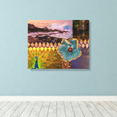 Toile Poipu Sunrise, Kauai Hawaiian Collage (Insitu (Plancher de Bois))