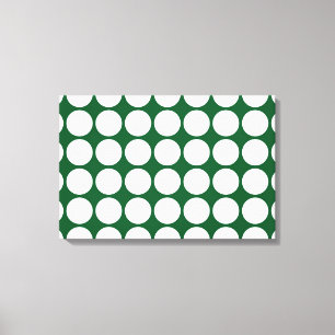 Toile Pois blancs sur vert