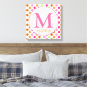 Toile Pois roses et première décoration murale (Insitu(Chambre))