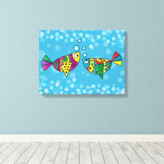 Toile Poisson Abstrait (Insitu (Plancher de Bois))