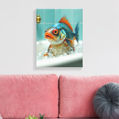 Toile Poisson amusant dans le bain (Insitu(Salon))