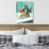 Toile Poisson amusant dans le bain (Insitu(Chambre))