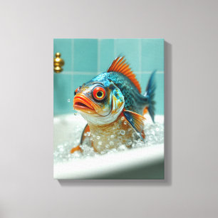 Toile Poisson amusant dans le bain