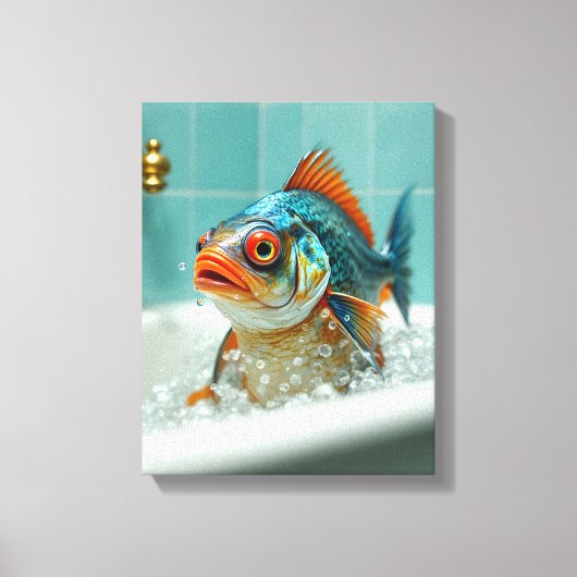 Toile Poisson amusant dans le bain (Recto)