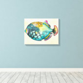 Toile Poisson Aquarium bleu et violet (Insitu (Plancher de Bois))