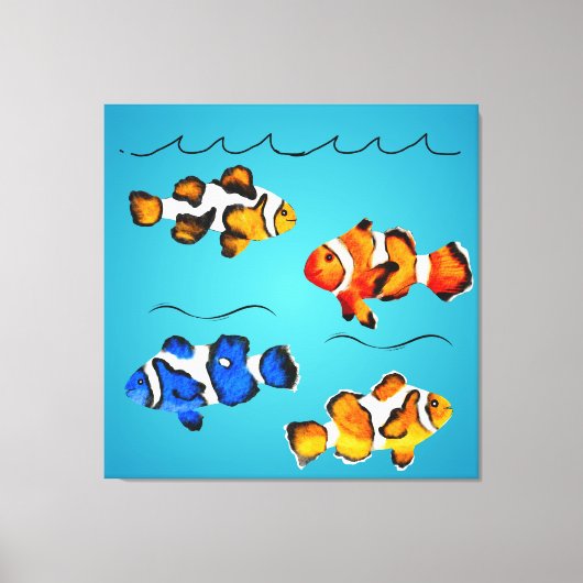 Toile Poisson coloré (Recto)