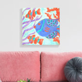 Toile Poisson de couleur pop (Insitu(Salon))