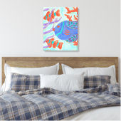 Toile Poisson de couleur pop (Insitu(Chambre))