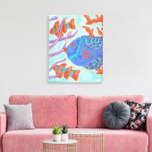 Toile Poisson de couleur pop (Insitu(Salon))