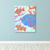 Toile Poisson de couleur pop (Insitu (Plancher de Bois))
