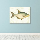 Toile Poisson d'eau douce sur la carte (Insitu (Plancher de Bois))