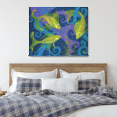 Toile Poisson d'or, bleu & jaune, sous-marin (Insitu(Chambre))