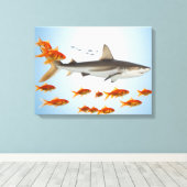 Toile Poisson Doré et Requin (Insitu (Plancher de Bois))