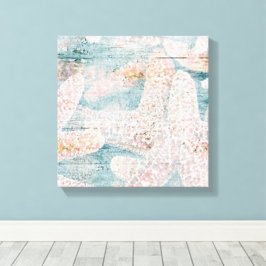 Toile Poisson-étoile rustique bleu Turquoise (Insitu (Plancher de Bois))