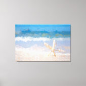 Toile Poisson étoilée sur la plage Art Abstrait (Recto)